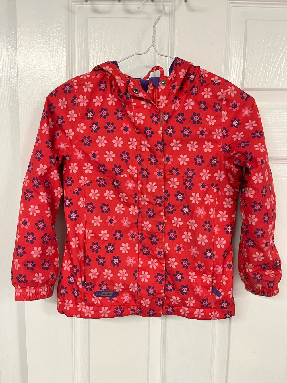 Xmtn Girls Size 6 Floral Fall Jacket Fleece Lined Hooded Coat